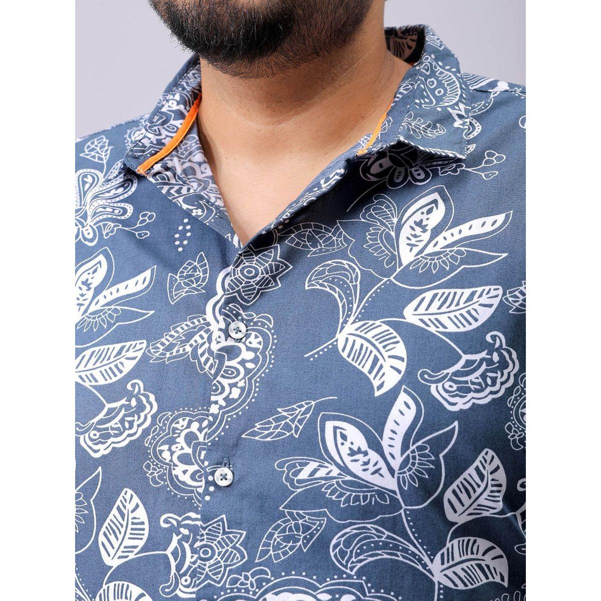 Hardsoda Plus Men Navy Regular Fit Floral Casual Shirt-men-clothing-tshirtsandpolos-tshirts-image-3