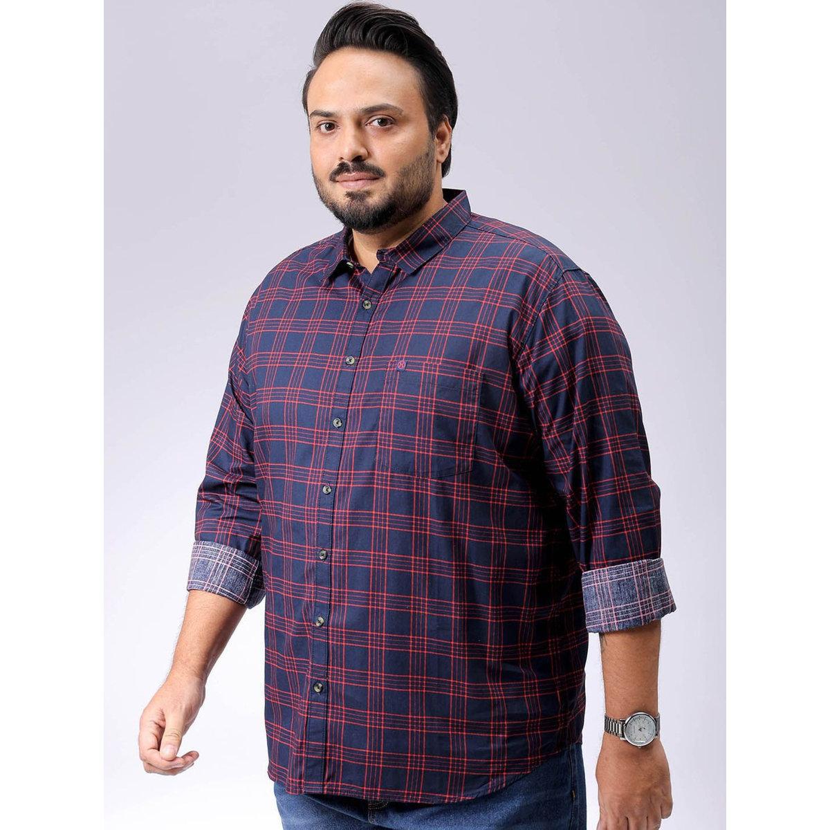 قميص بطبعة مربعات بمقاس كبير-men-clothing-tshirtsandpolos-tshirts-image-2