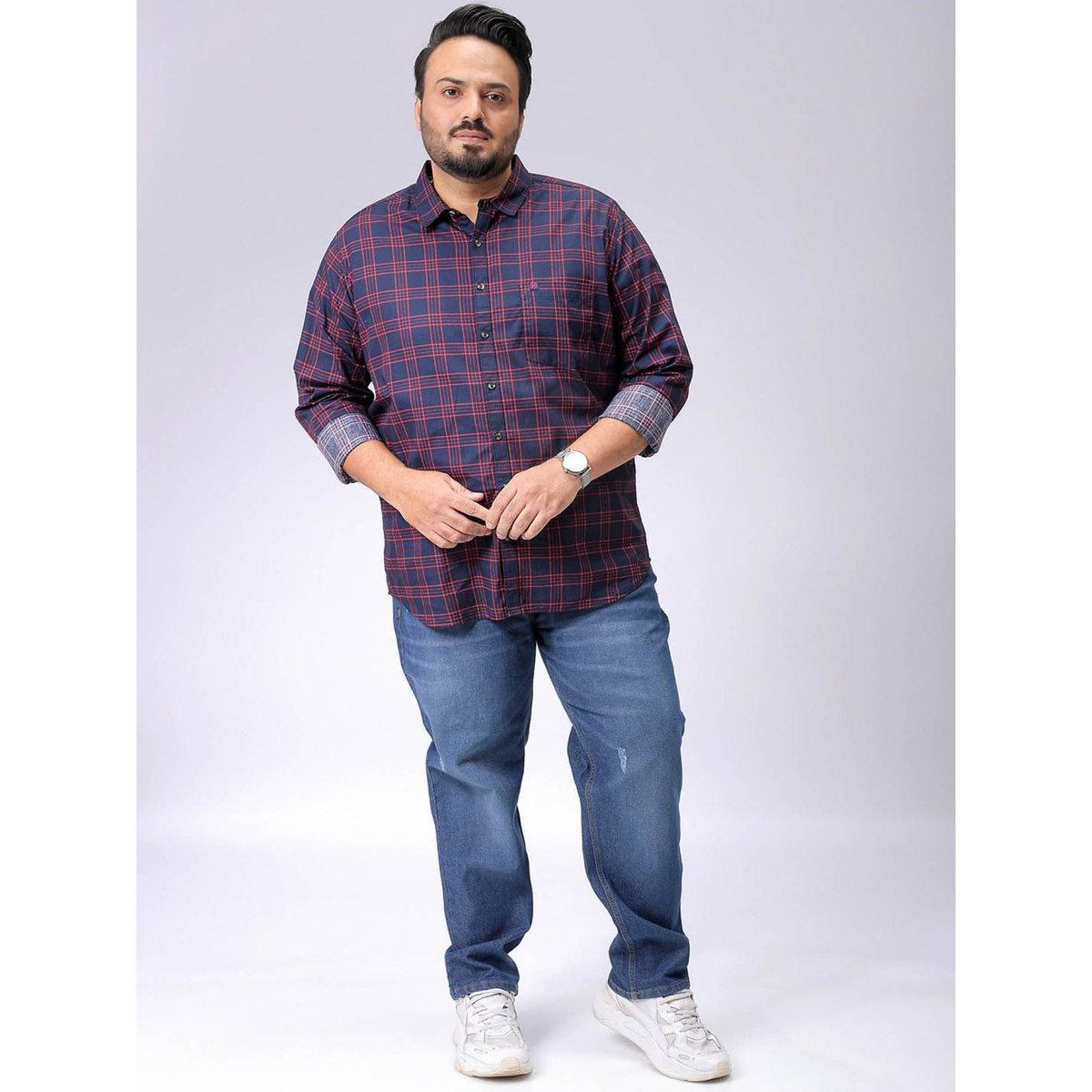قميص بطبعة مربعات بمقاس كبير-men-clothing-tshirtsandpolos-tshirts-image-6