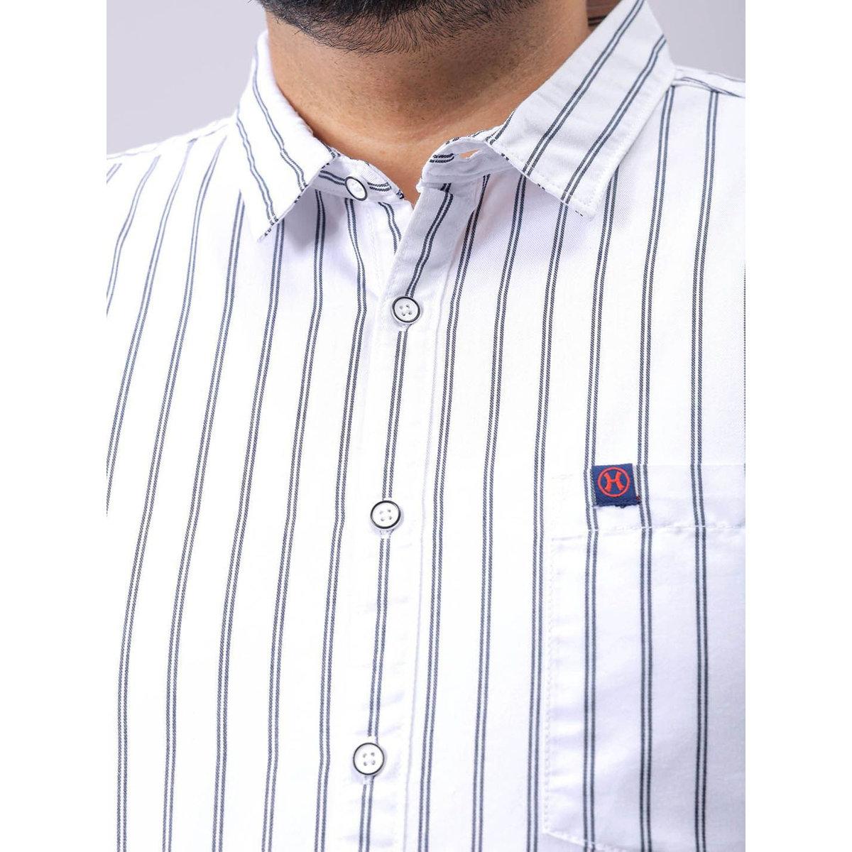 Hardsoda Plus Men White Regular Fit Striped Casual Shirt-men-clothing-tshirtsandpolos-tshirts-image-3