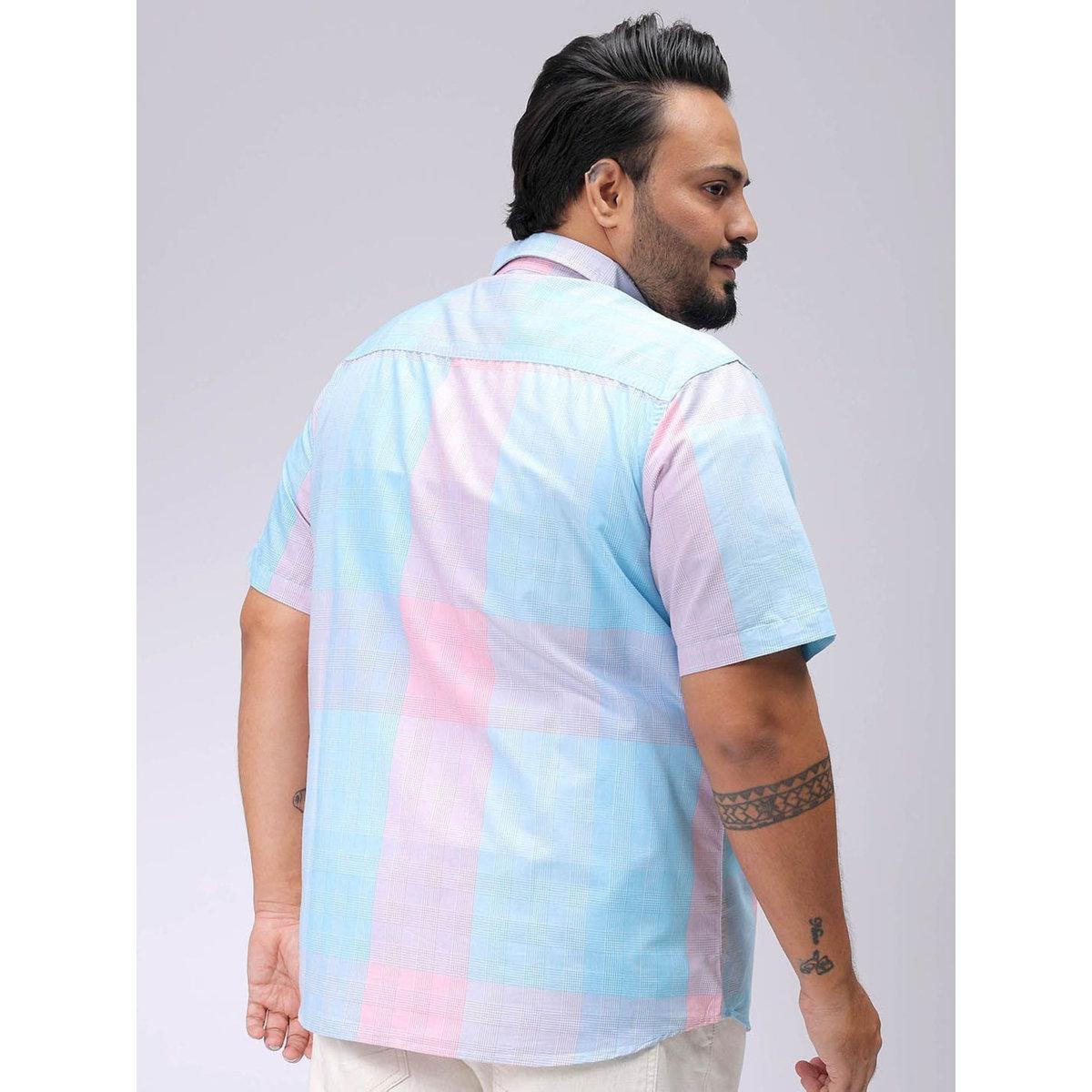 قميص بطبعة مربعات بمقاس كبير-men-clothing-tshirtsandpolos-tshirts-image-4