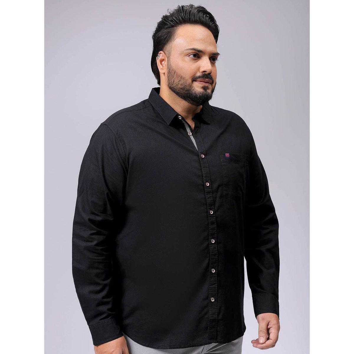 Hardsoda Plus Men Black Regular Fit Casual Shirt-men-clothing-tshirtsandpolos-tshirts-image-5