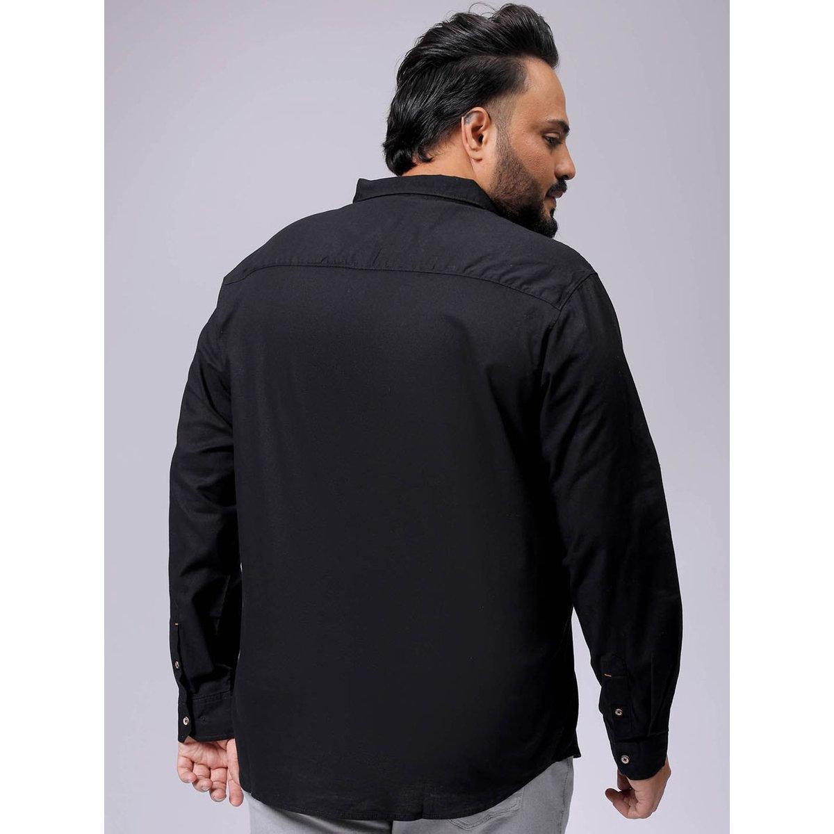 Hardsoda Plus Men Black Regular Fit Casual Shirt-men-clothing-tshirtsandpolos-tshirts-image-6