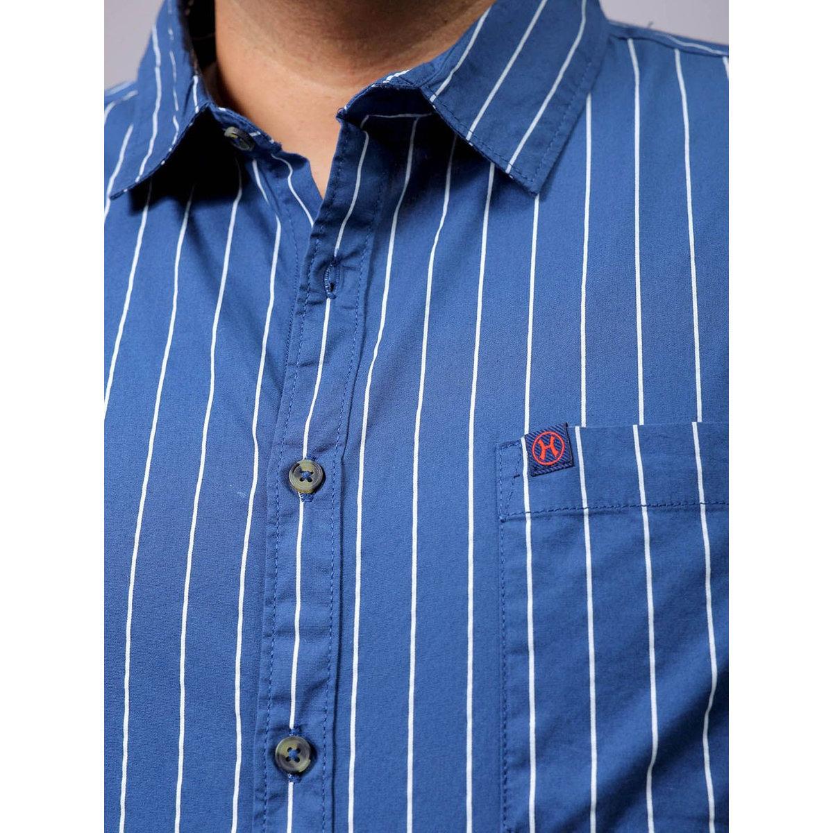 Hardsoda Plus Men Blue Regular Fit Striped Casual Shirt-men-clothing-tshirtsandpolos-tshirts-image-3