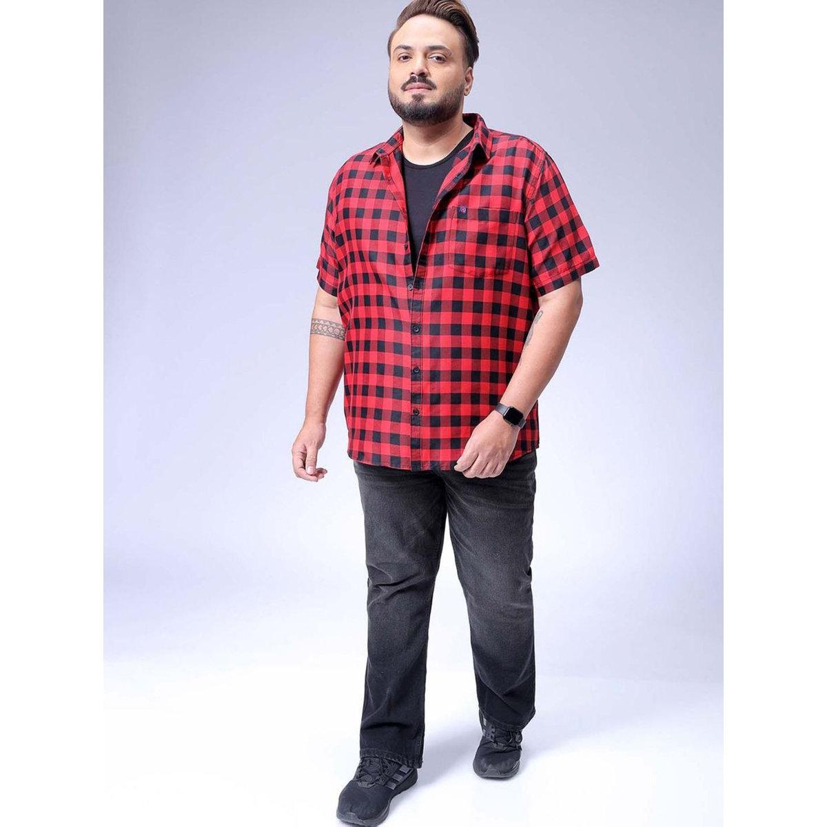 قميص بطبعة مربعات بمقاس كبير-men-clothing-tshirtsandpolos-tshirts-image-6