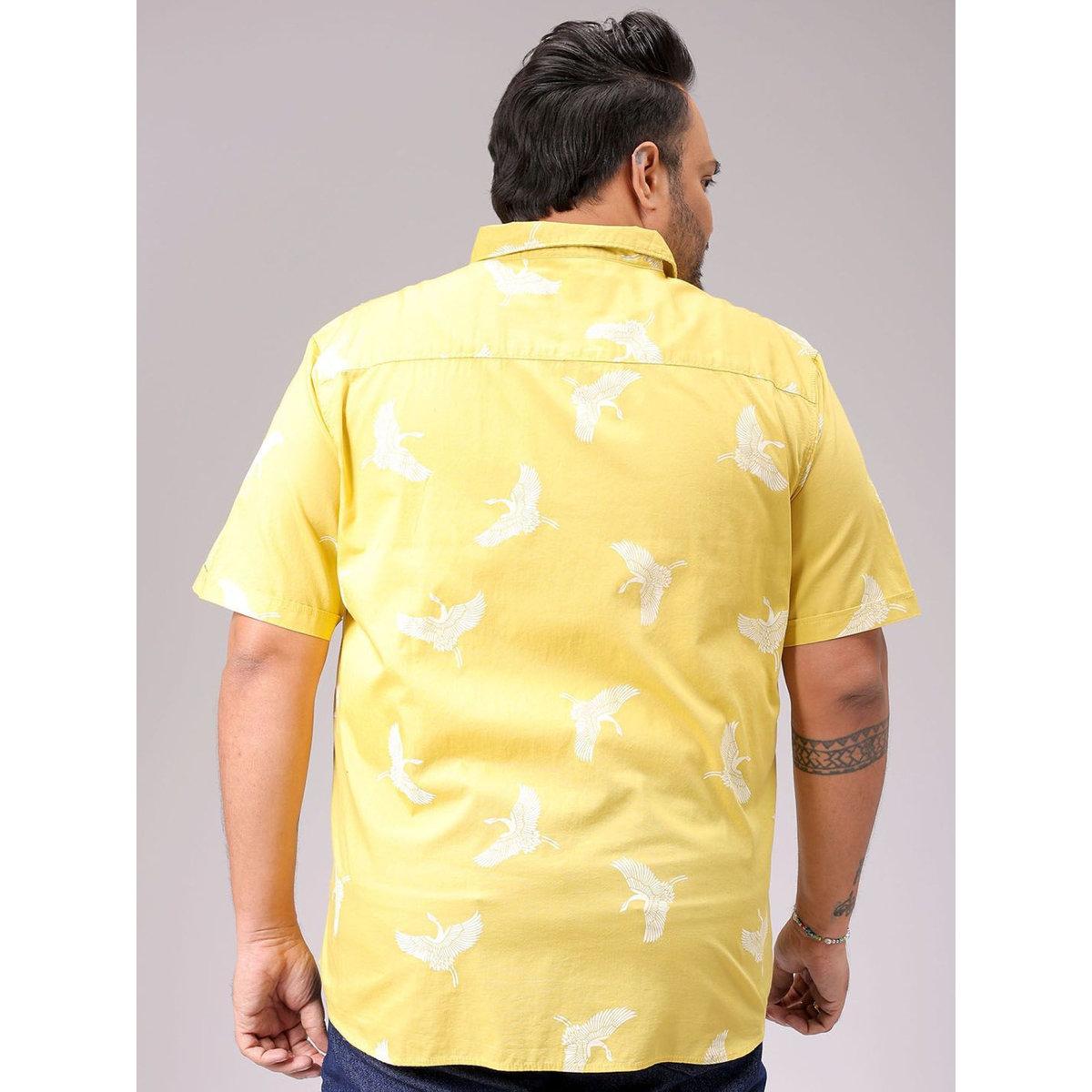 Hardsoda Plus Men Yellow Regular Fit Casual Shirt-men-clothing-tshirtsandpolos-tshirts-image-6