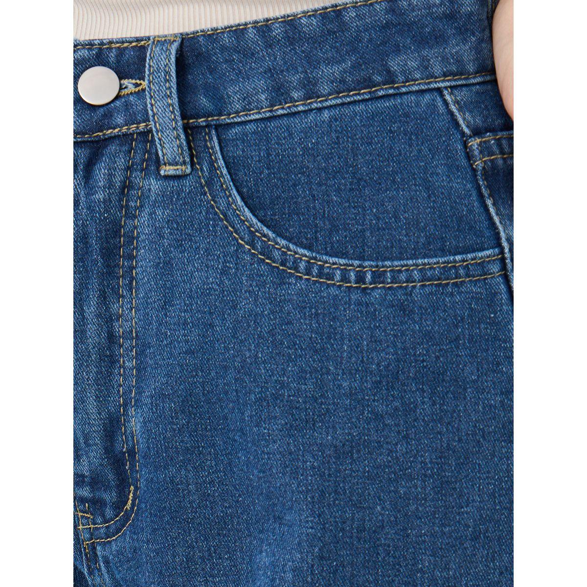 جينز قصير بأرجل واسعة وخصر متوسط-women-clothing-bottoms-jeans-image-3