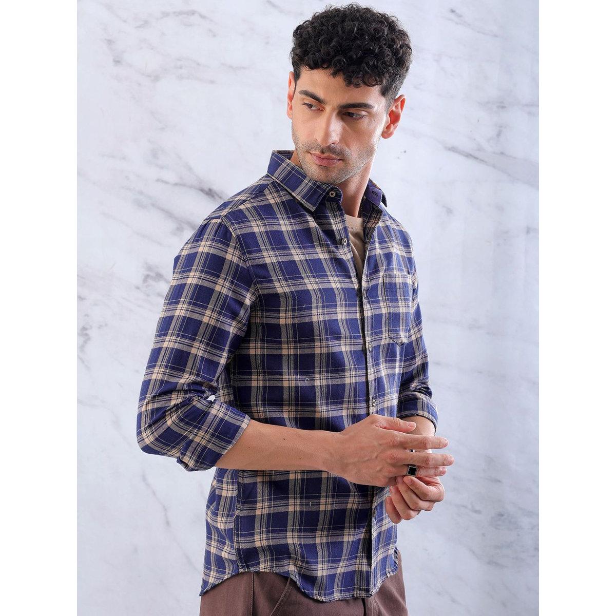 قميص بطبعة مربعات وقصة سليم فيت-men-clothing-shirts-image-3