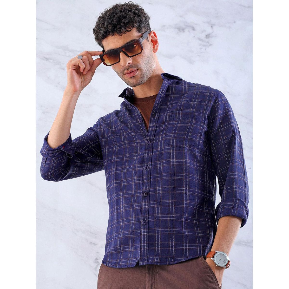 قميص بطبعة مربعات وقصة سليم فيت-men-clothing-shirts-image-1