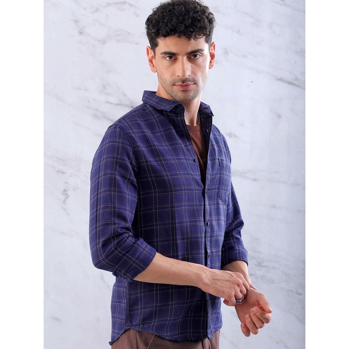 قميص بطبعة مربعات وقصة سليم فيت-men-clothing-shirts-image-3