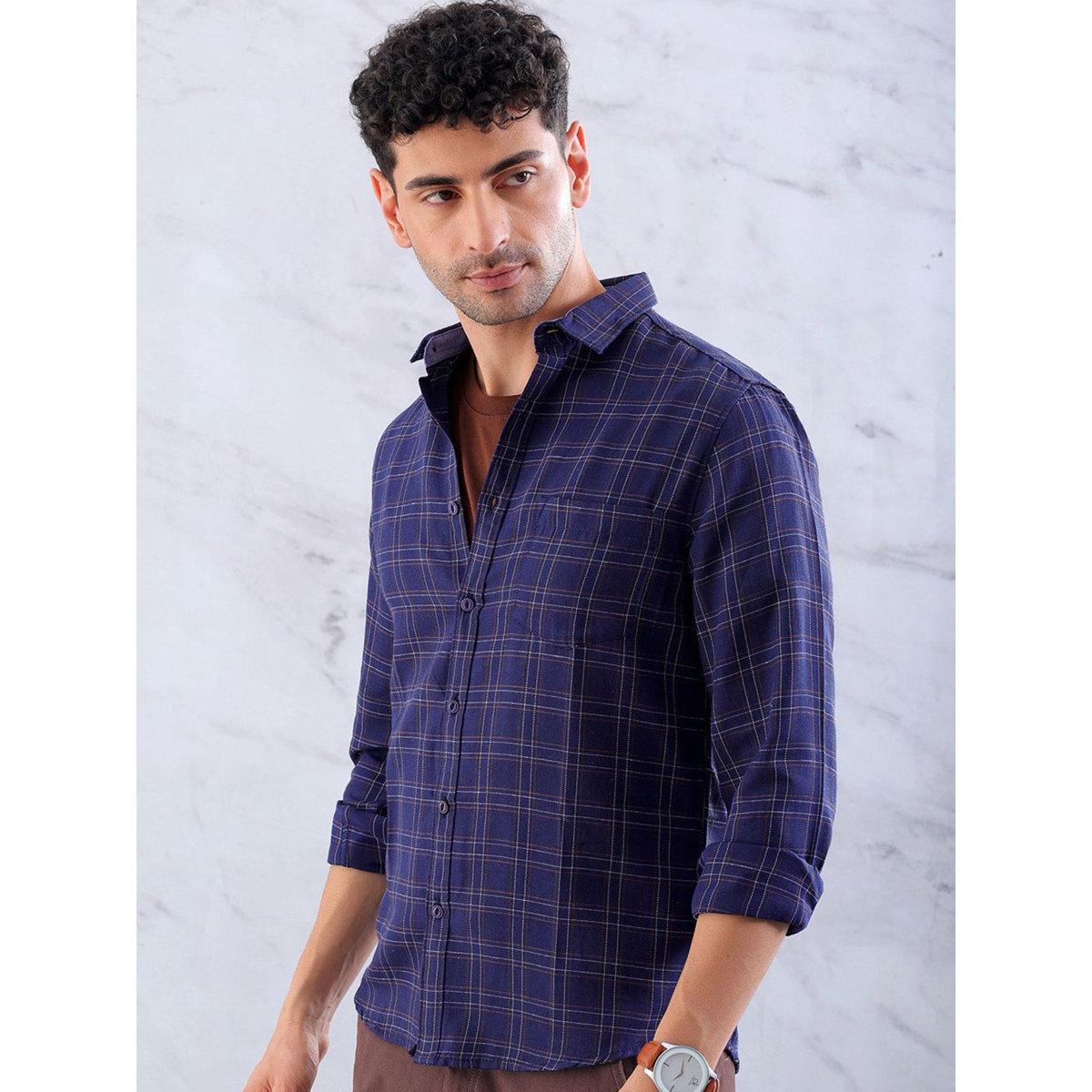 قميص بطبعة مربعات وقصة سليم فيت-men-clothing-shirts-image-5
