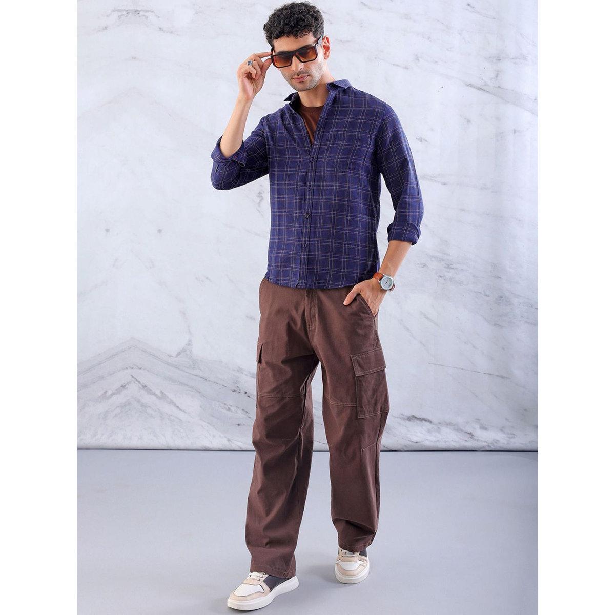 قميص بطبعة مربعات وقصة سليم فيت-men-clothing-shirts-image-6