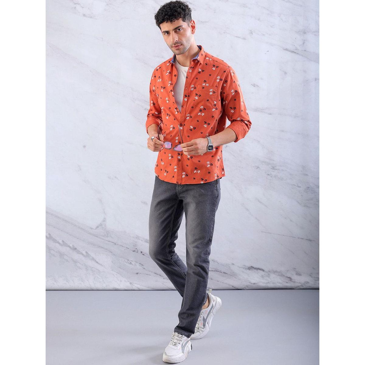 Hardsoda Men Regular Fit Ditsy Print Casual Shirt-men-clothing-shirts-image-6
