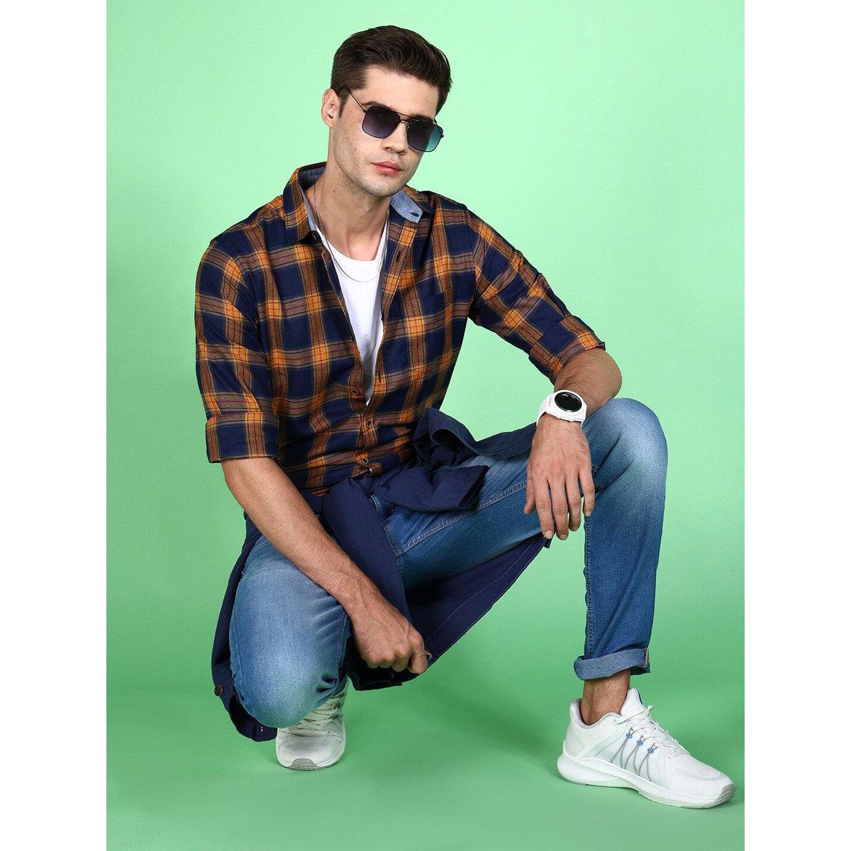Hardsoda Men Regular Fit Checkered Casual Shirt-men-clothing-shirts-image-4