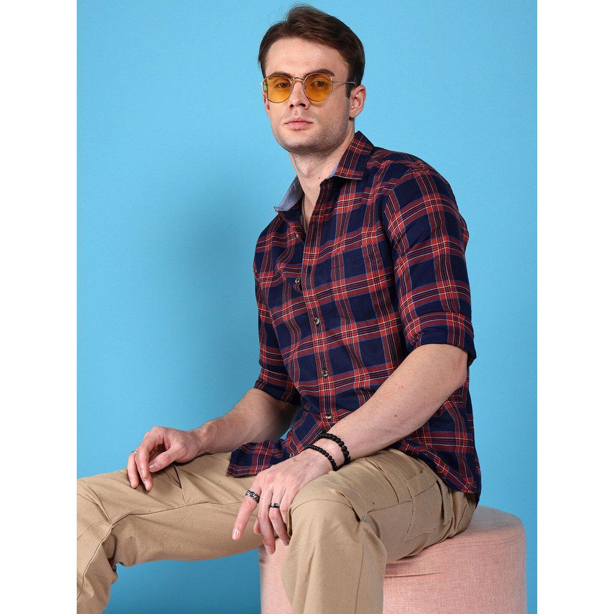 Hardsoda Men Regular Fit Checkered Casual Shirt-men-clothing-shirts-image-4