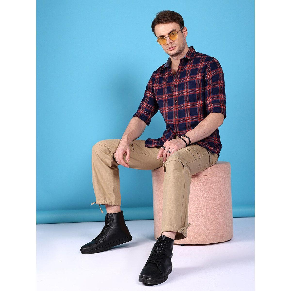 Hardsoda Men Regular Fit Checkered Casual Shirt-men-clothing-shirts-image-5