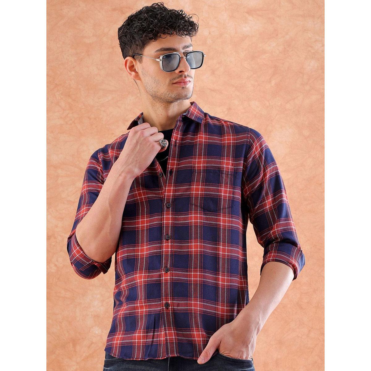 Hardsoda Men Plaid Flannel Casual Shirt-men-clothing-shirts-image-1