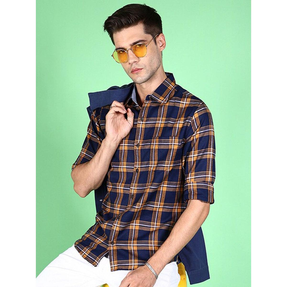 قميص بطبعة مربعات وقصة عادية-men-clothing-shirts-image-1