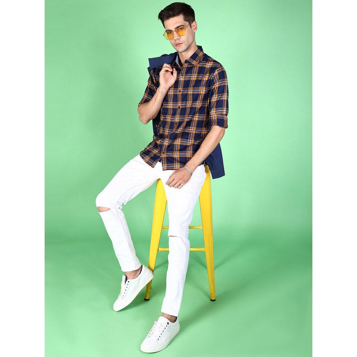 Hardsoda Men Regular Fit Checkered Casual Shirt-men-clothing-shirts-image-4