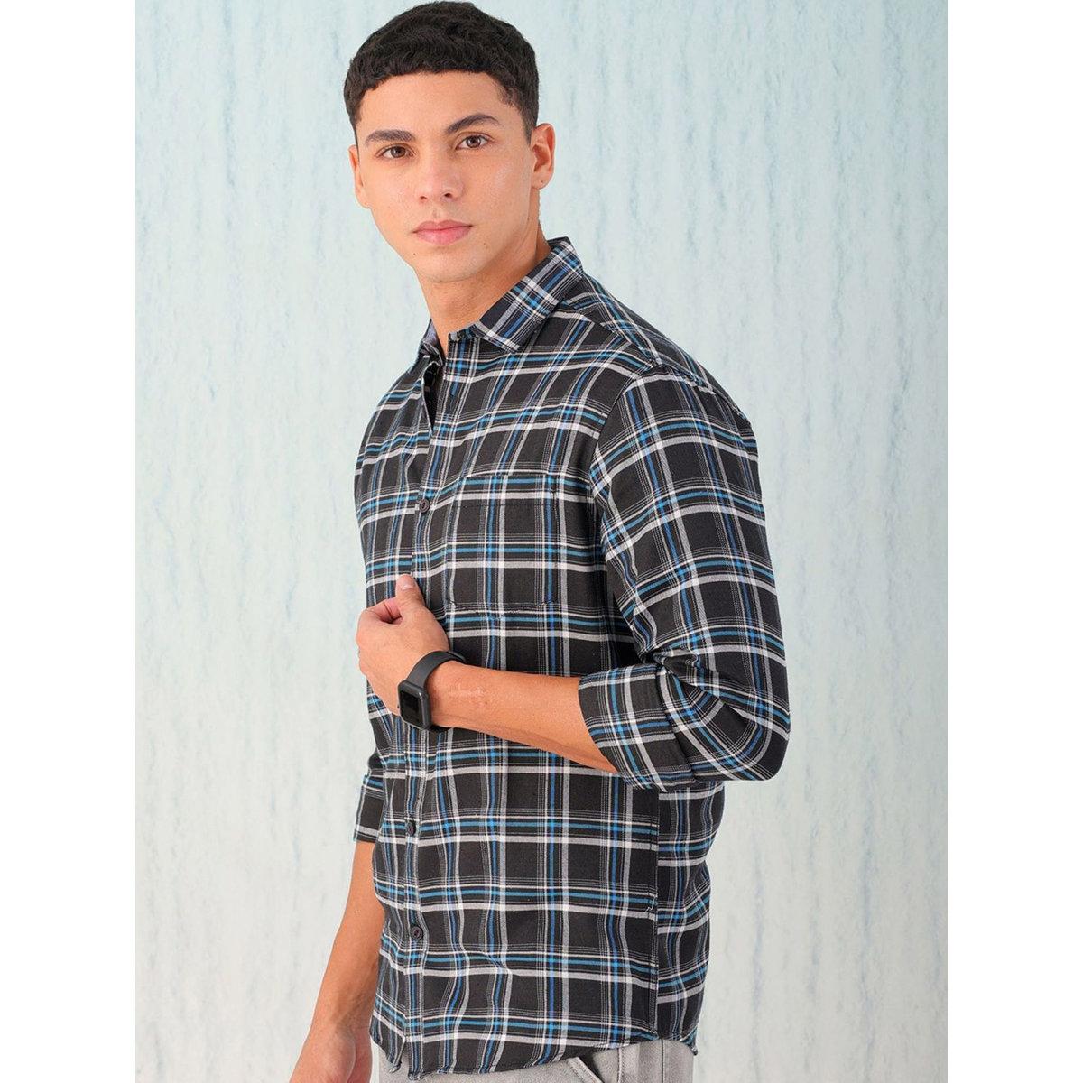 Hardsoda Men Regular Fit Checkered Casual Shirt-men-clothing-shirts-image-5