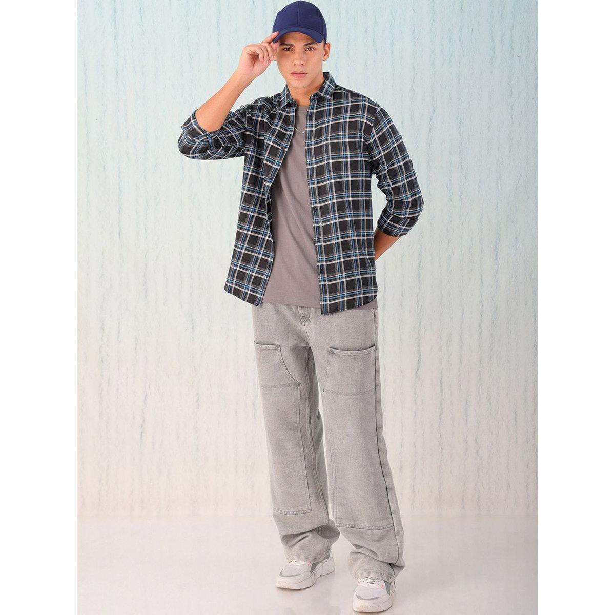 Hardsoda Men Regular Fit Checkered Casual Shirt-men-clothing-shirts-image-6