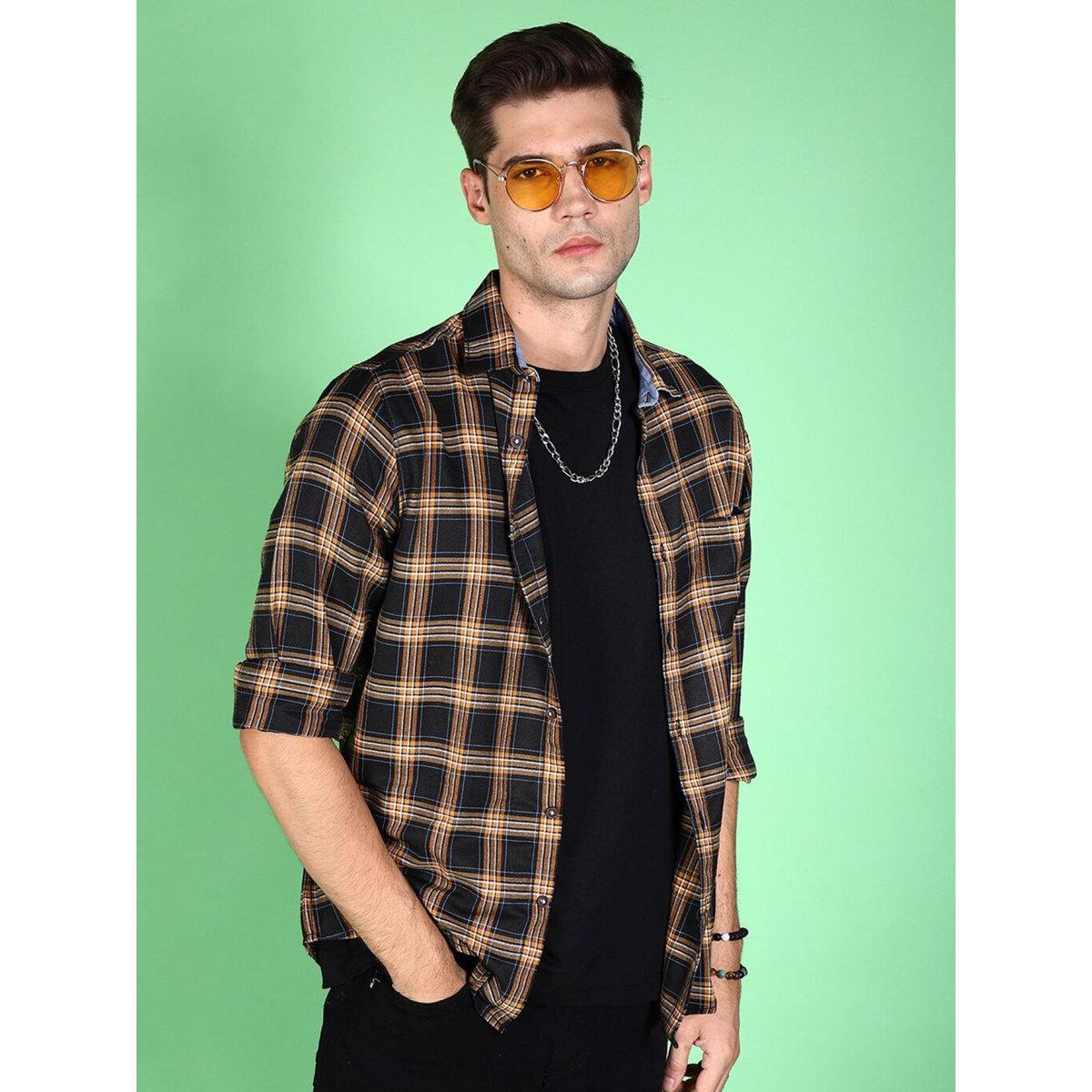 قميص بطبعة مربعات وقصة عادية-men-clothing-shirts-image-1