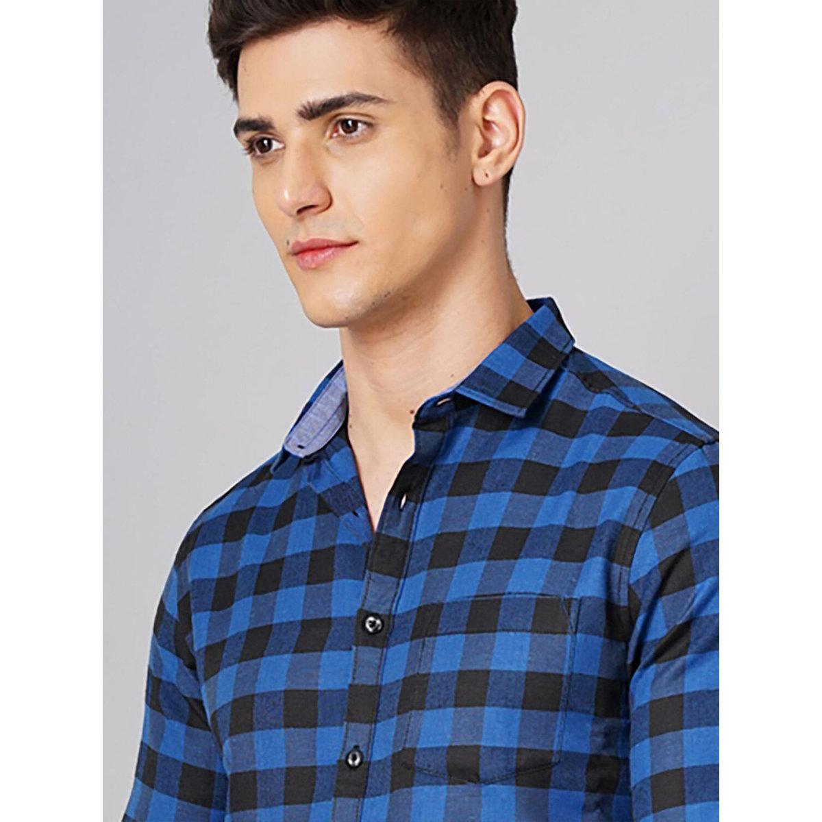 قميص بطبعة مربعات وياقة سبريد-men-clothing-shirts-image-2