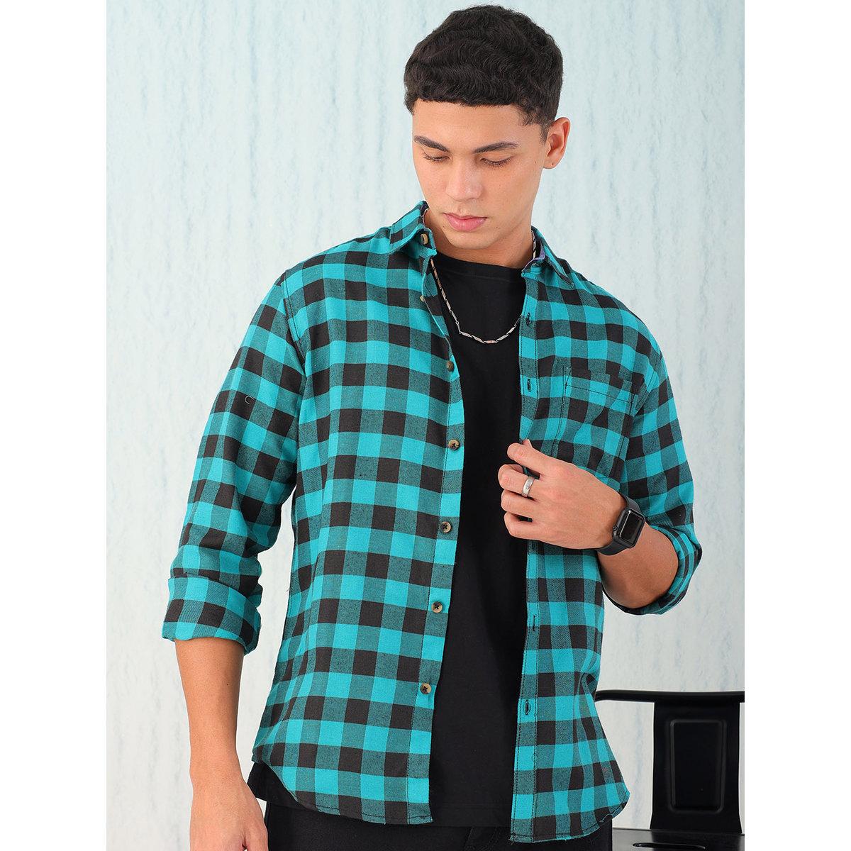 Hardsoda Men Checkered Flannel Casual Shirt-men-clothing-shirts-image-1