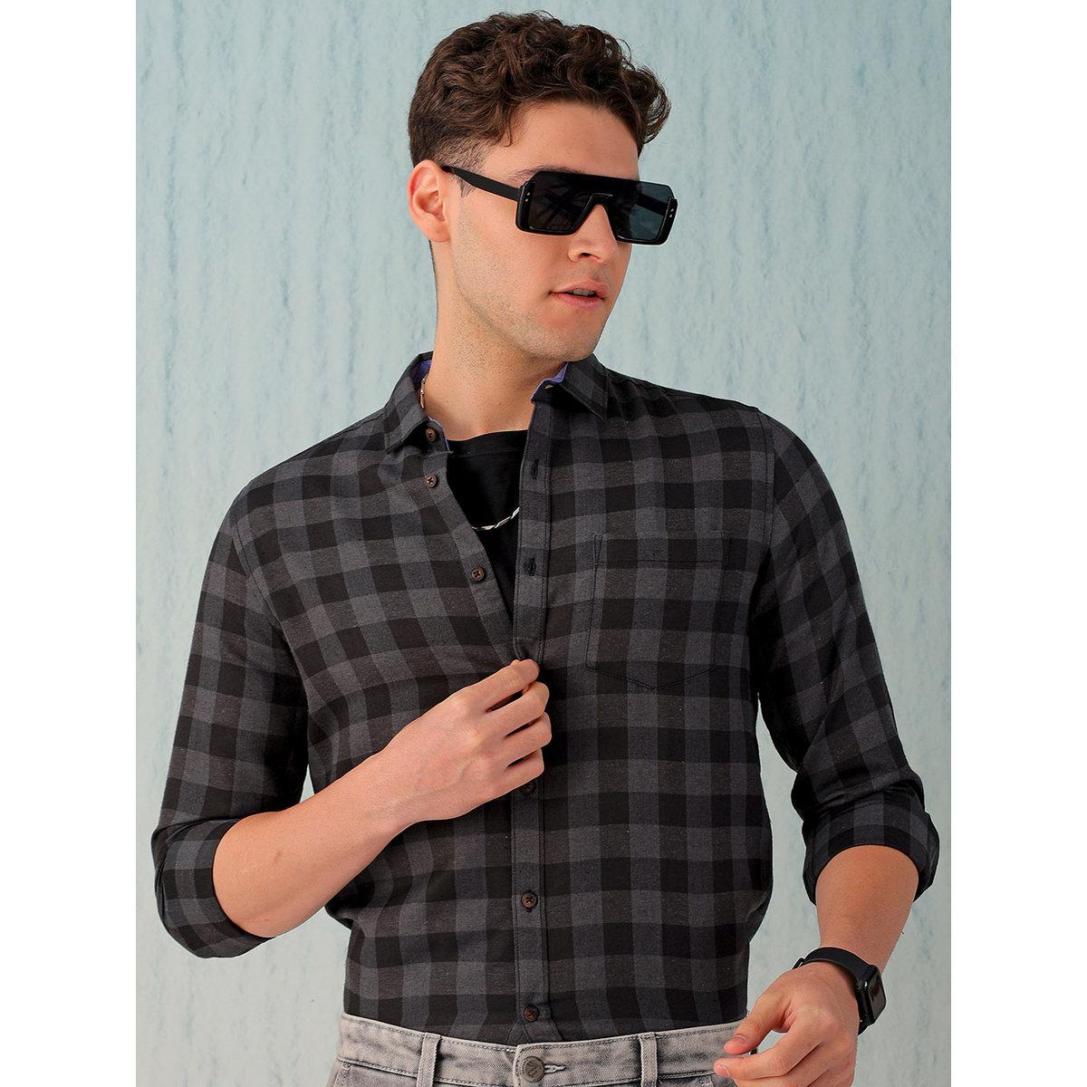 Hardsoda Men Regular Fit Checkered Casual Shirt-men-clothing-shirts-image-1