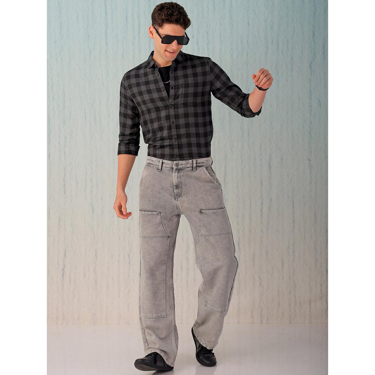 قميص بطبعة مربعات وقصة عادية-men-clothing-shirts-image-2