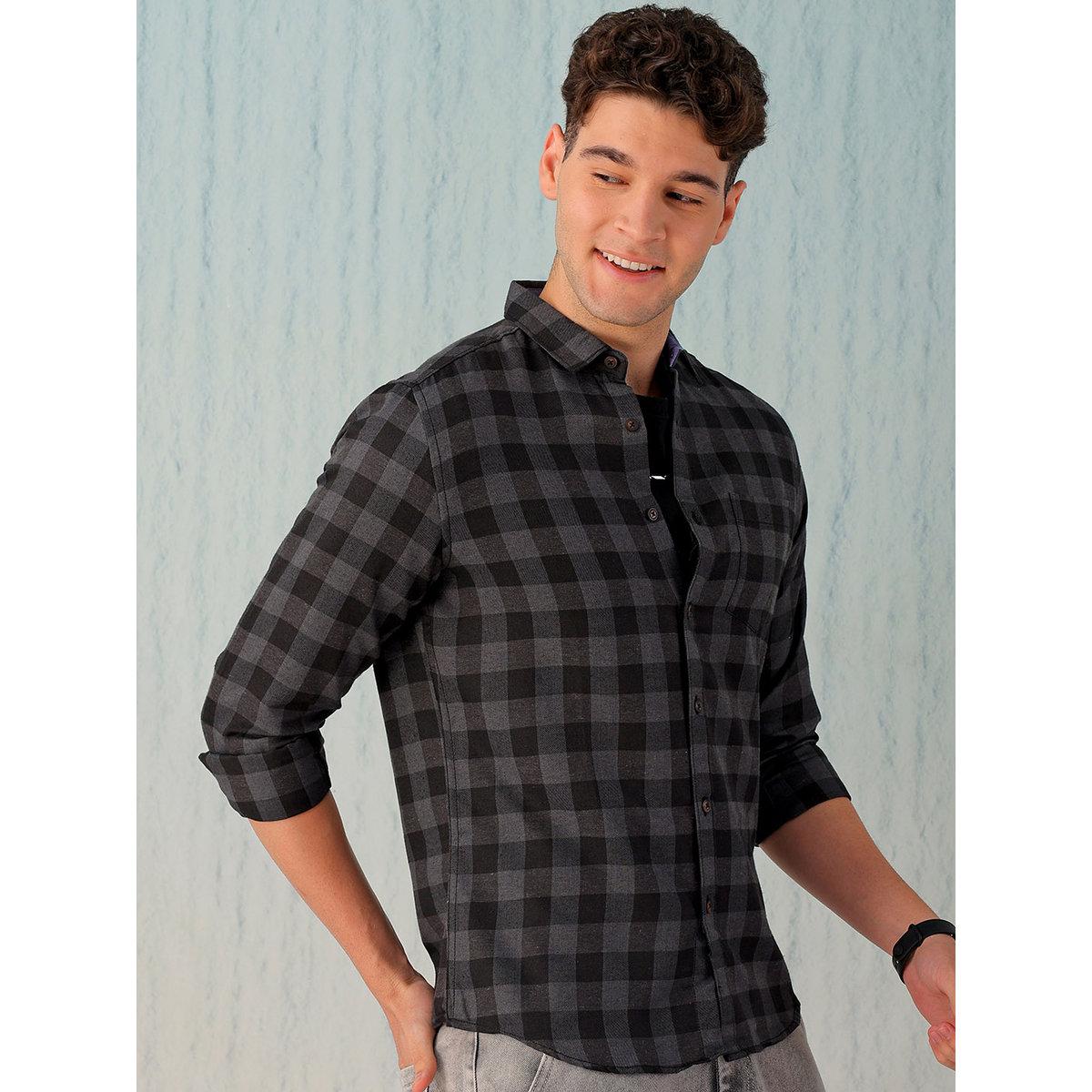 Hardsoda Men Regular Fit Checkered Casual Shirt-men-clothing-shirts-image-4
