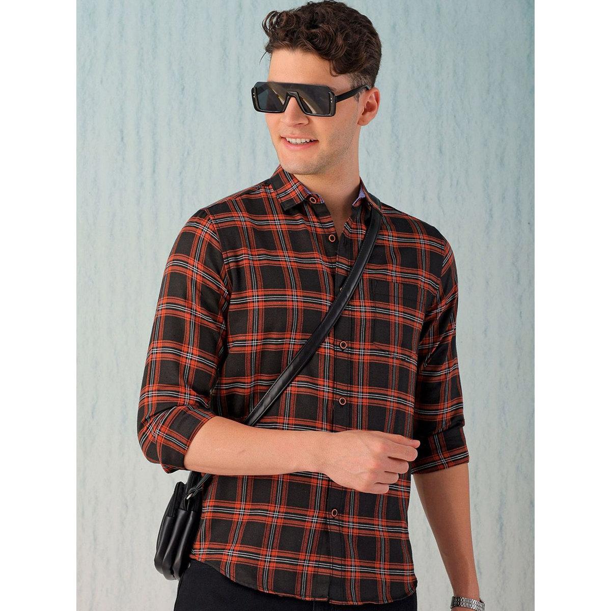 قميص بطبعة مربعات-men-clothing-shirts-image-1