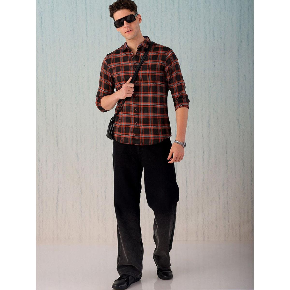 Hardsoda Men Checked Flannel Casual Shirt-men-clothing-shirts-image-6