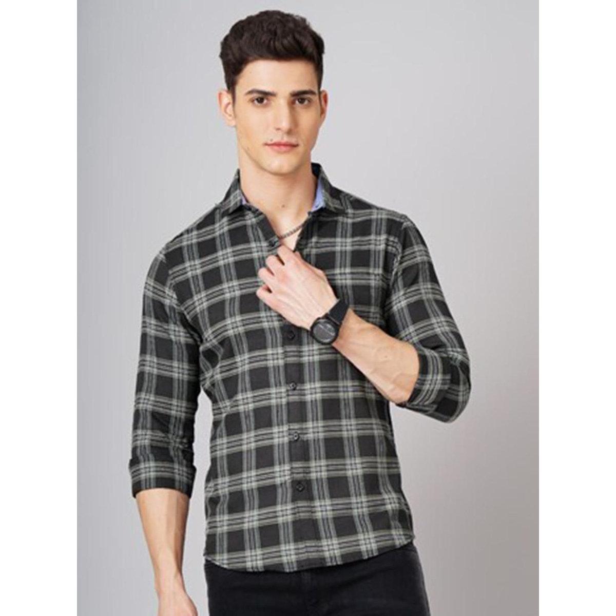 Hardsoda Men Black Checkered Casual Shirt-men-clothing-shirts-image-1
