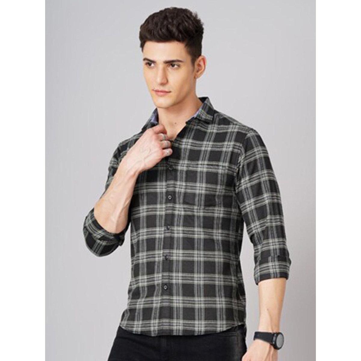 Hardsoda Men Black Checkered Casual Shirt-men-clothing-shirts-image-3