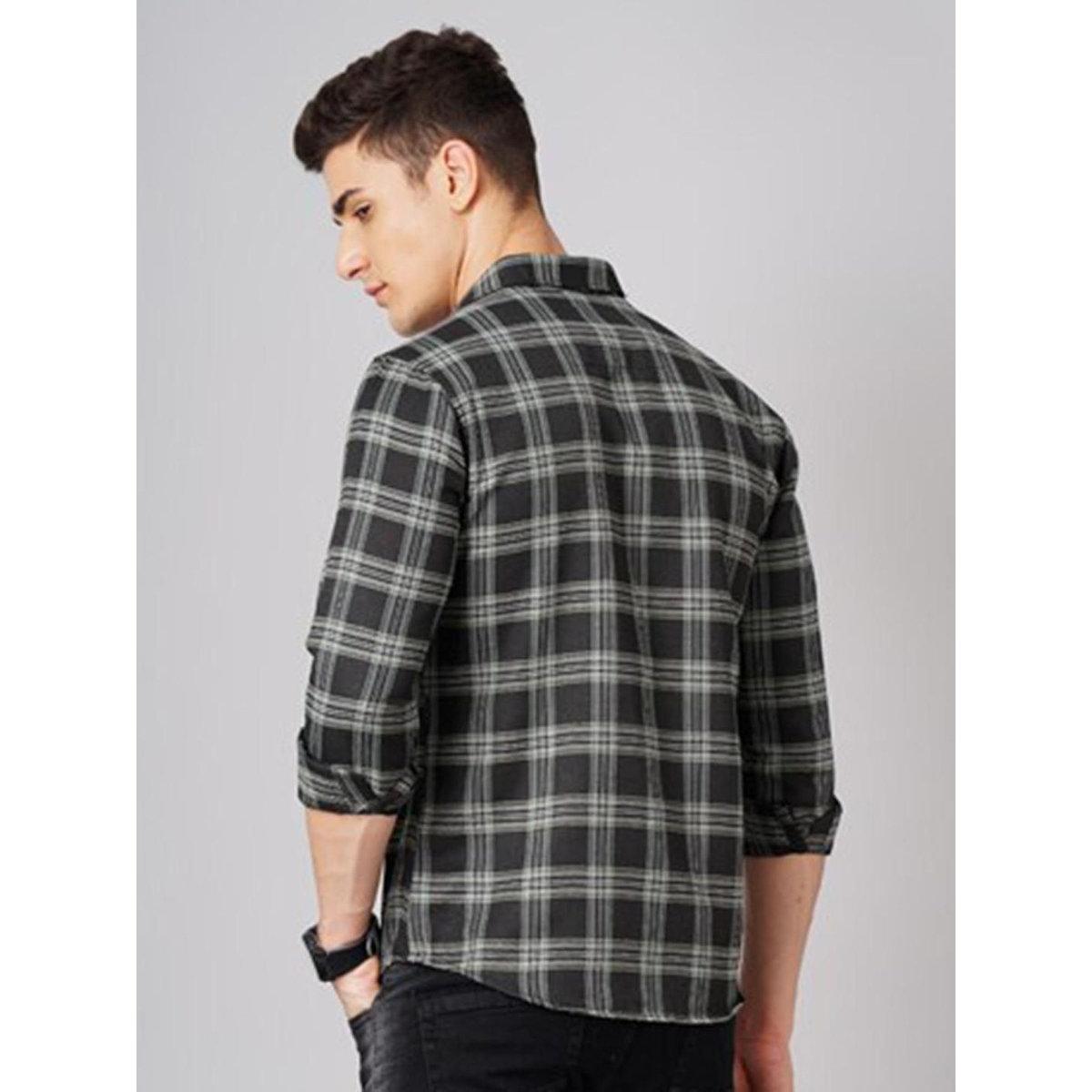 Hardsoda Men Black Checkered Casual Shirt-men-clothing-shirts-image-5