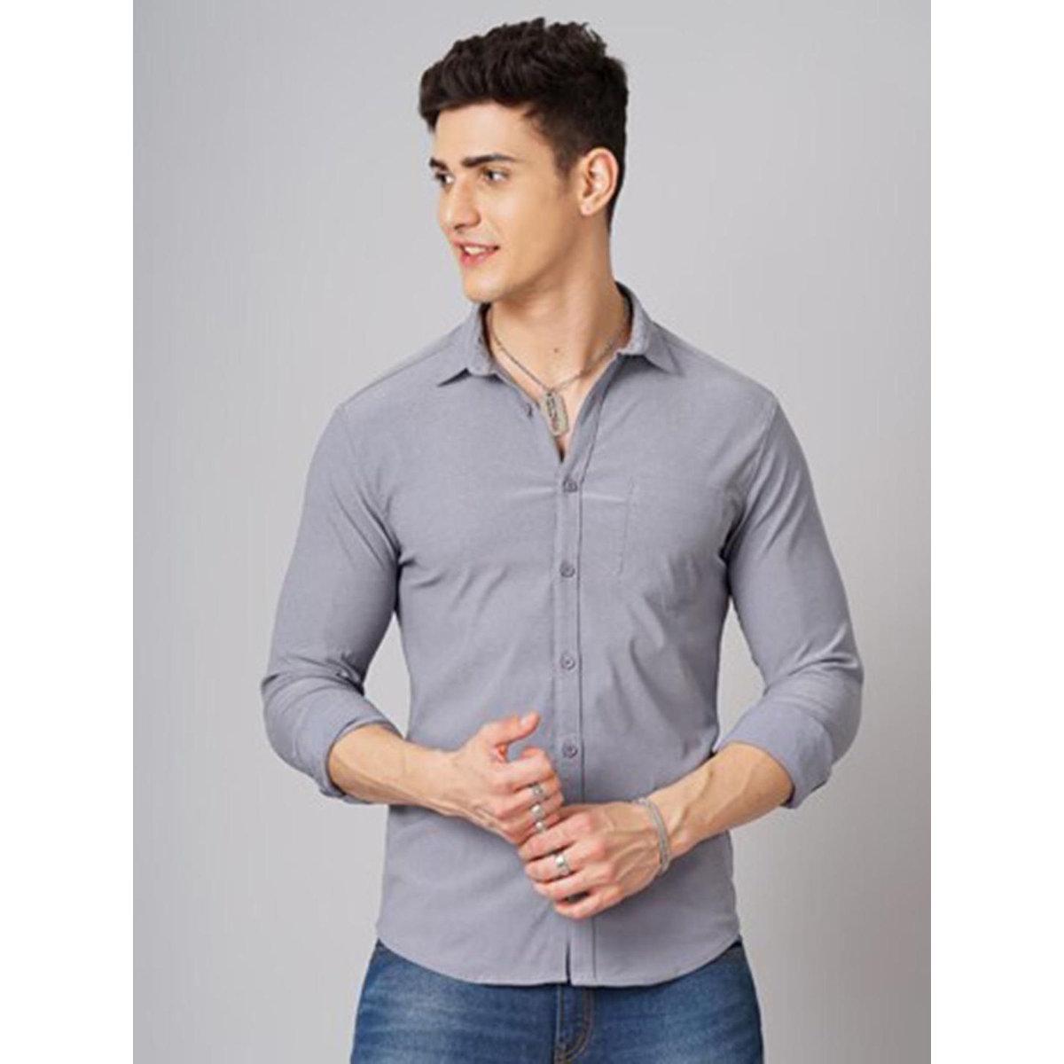 قميص بطبعة مربعات وقصة سليم فيت-men-clothing-shirts-image-1