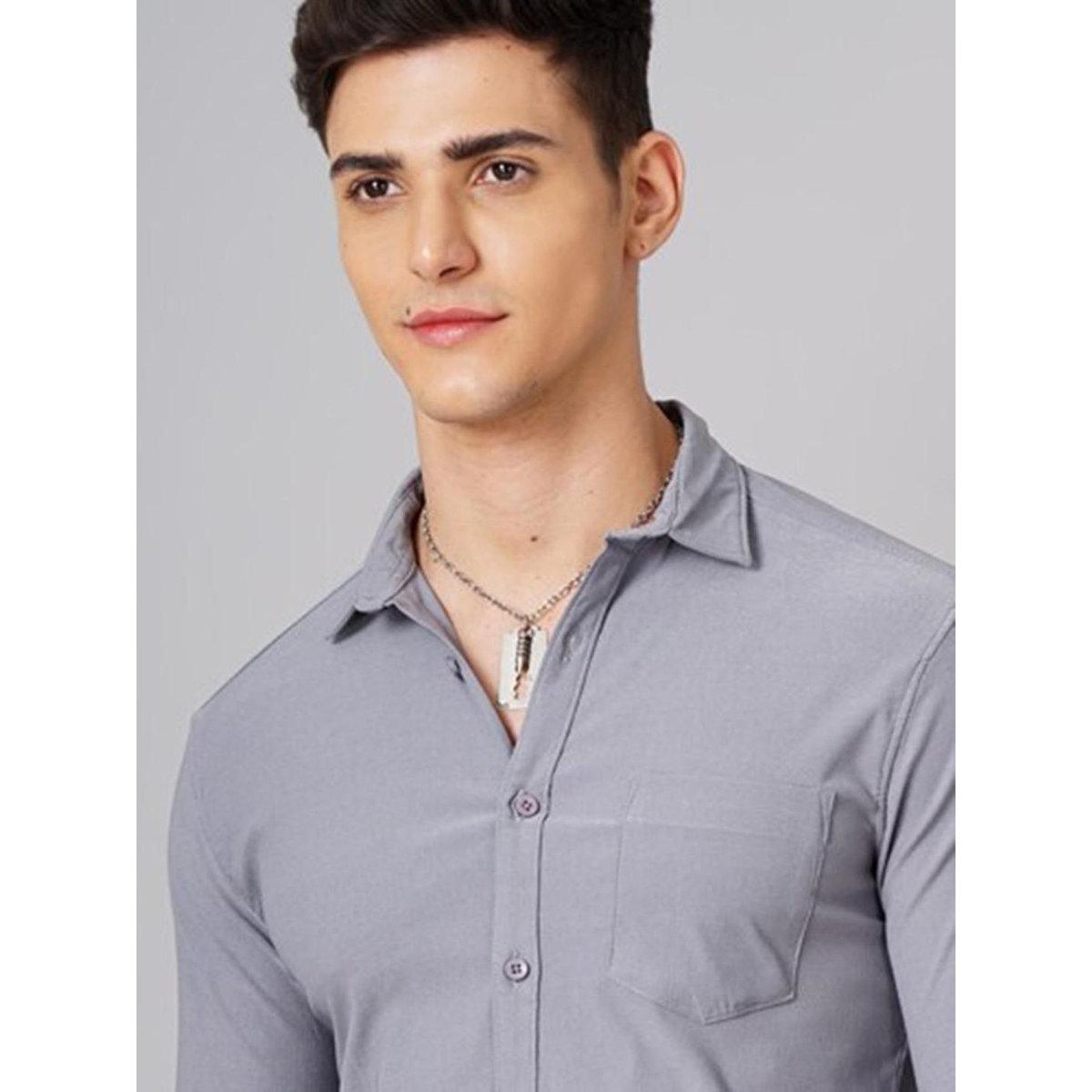 قميص بطبعة مربعات وقصة سليم فيت-men-clothing-shirts-image-2