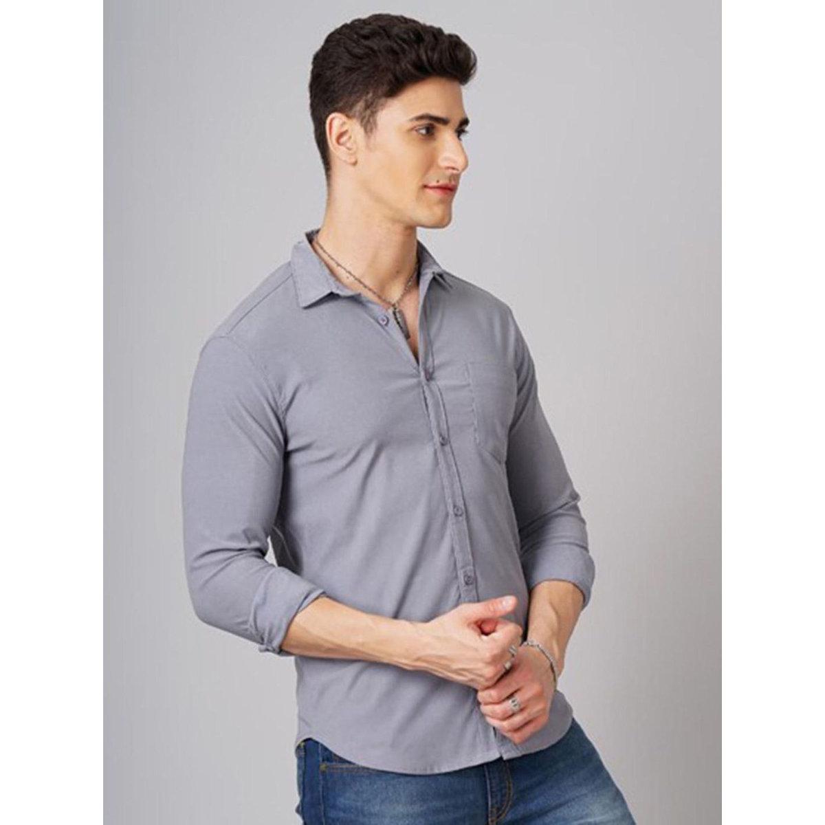 قميص بطبعة مربعات وقصة سليم فيت-men-clothing-shirts-image-3