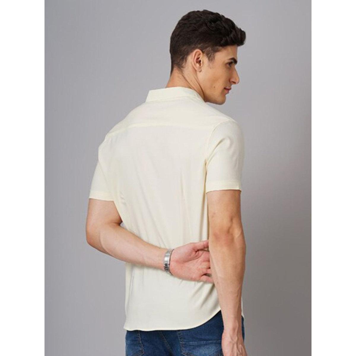 Hardsoda Men Yellow Solid Casual Shirt-men-clothing-shirts-image-5