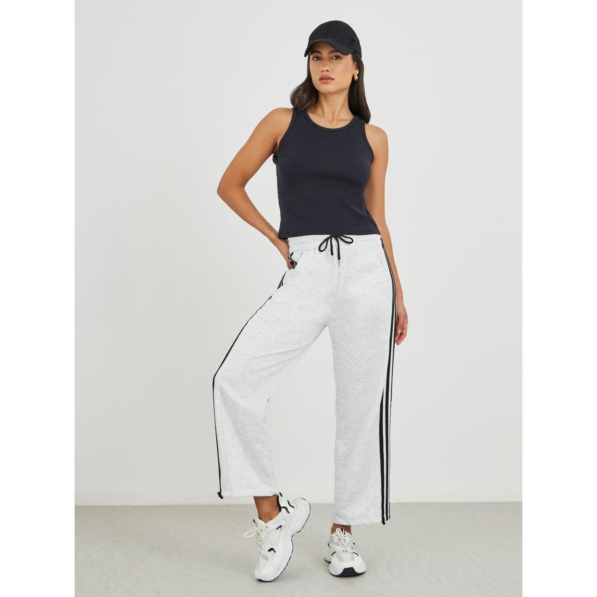 جوغر بأرجل واسعة وشريط جانبي مع أربطة-women-clothing-bottoms-joggers-image-1
