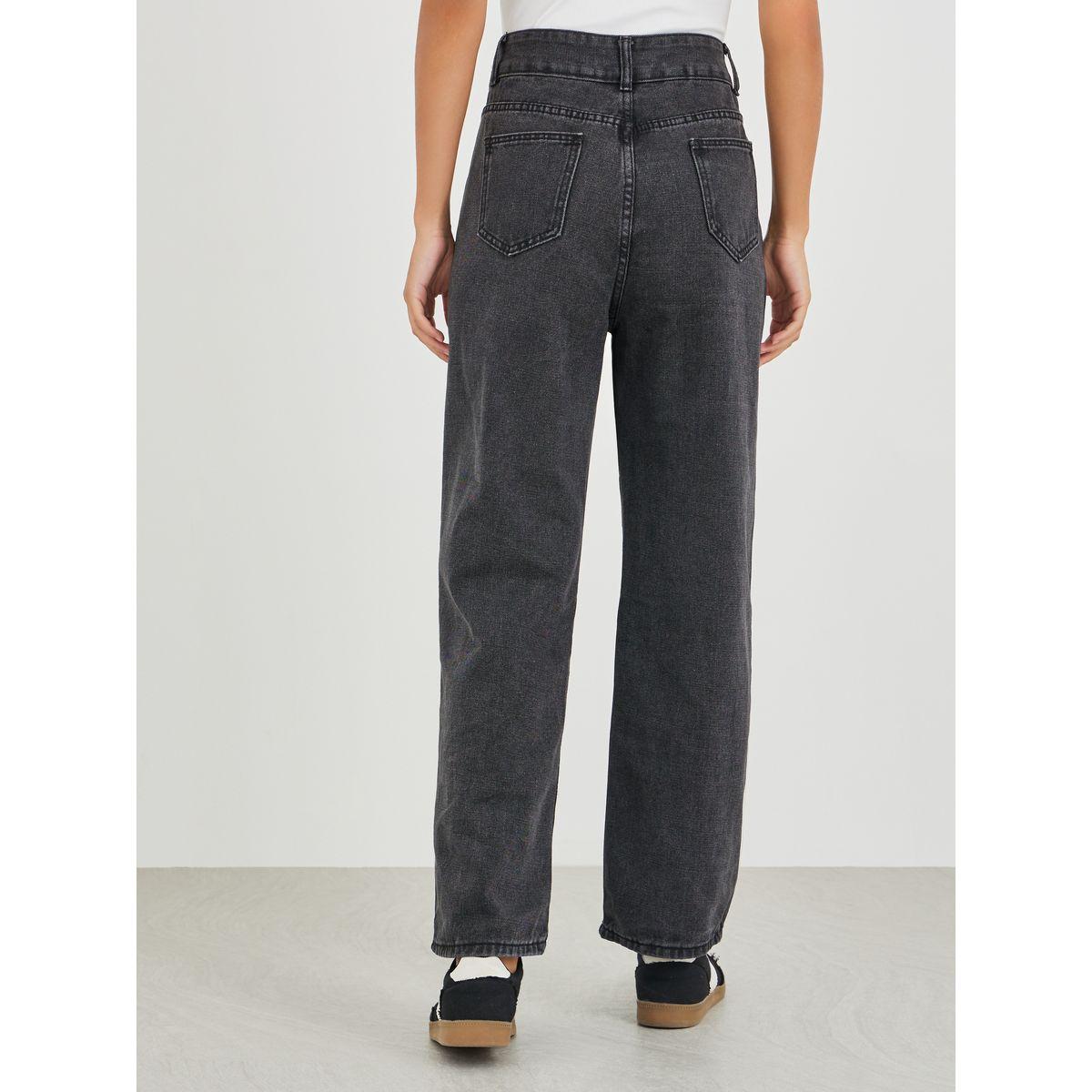 جينز بقصة مستقيمة وخصر متوسط-women-clothing-bottoms-jeans-image-4