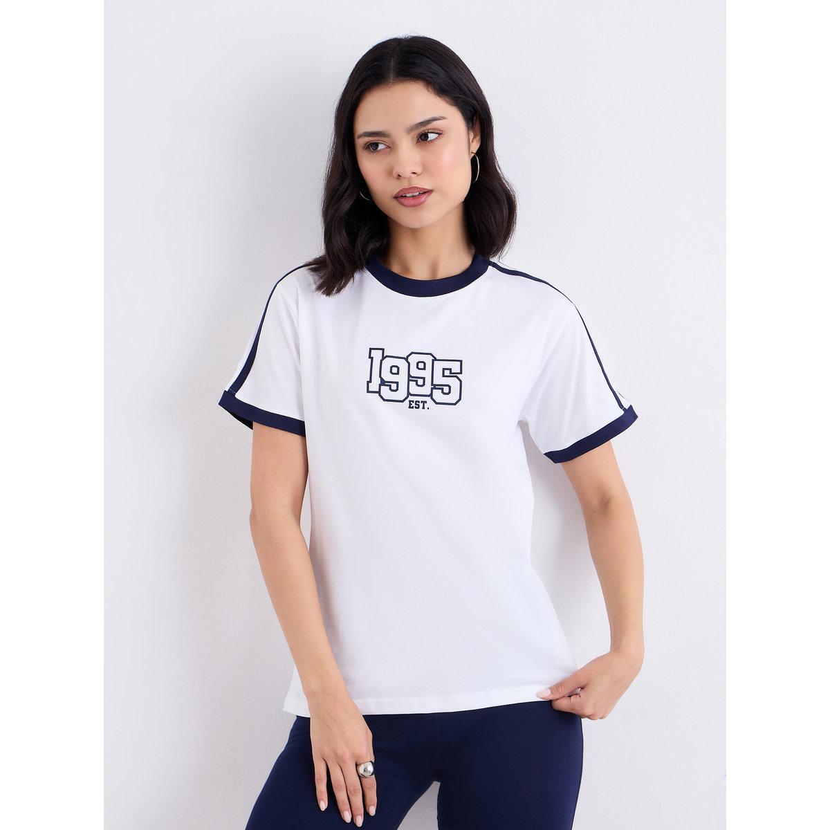 Styli Women White Regular Fit Printed T-Shirt-women-clothing-tshirts-image-3