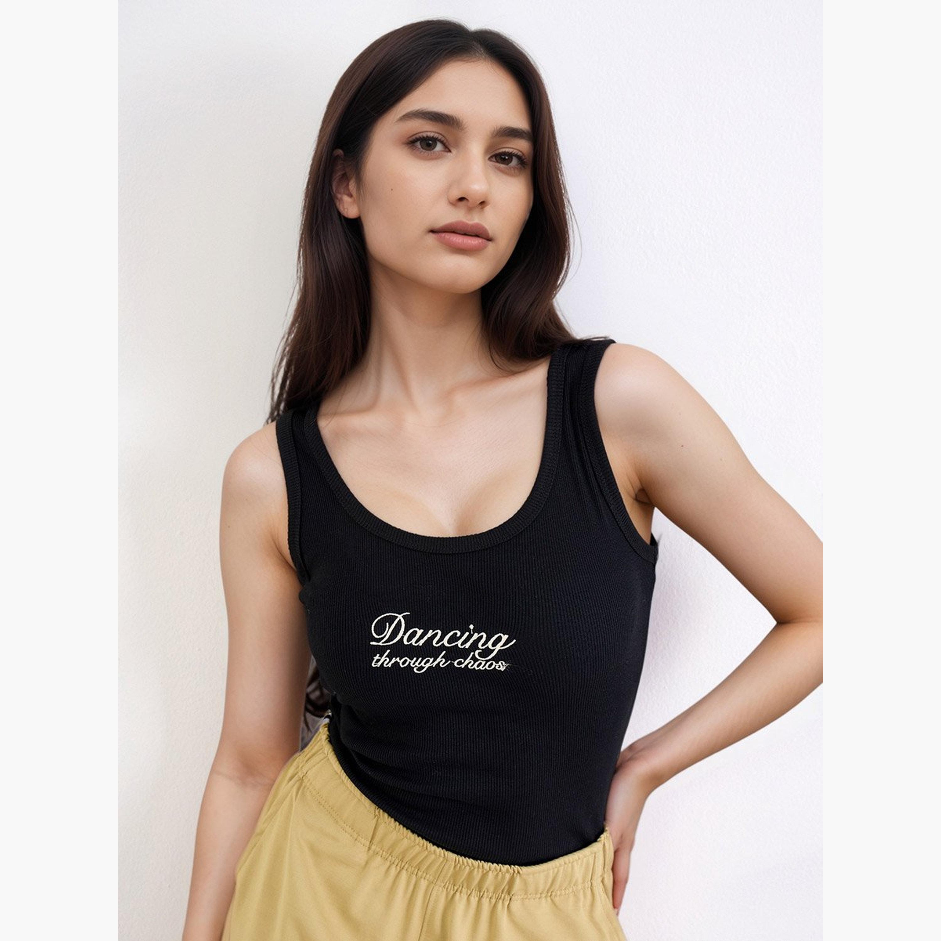 ستايلي - بلوزة لون أسود مطرزة-women-clothing-tshirts-image-3