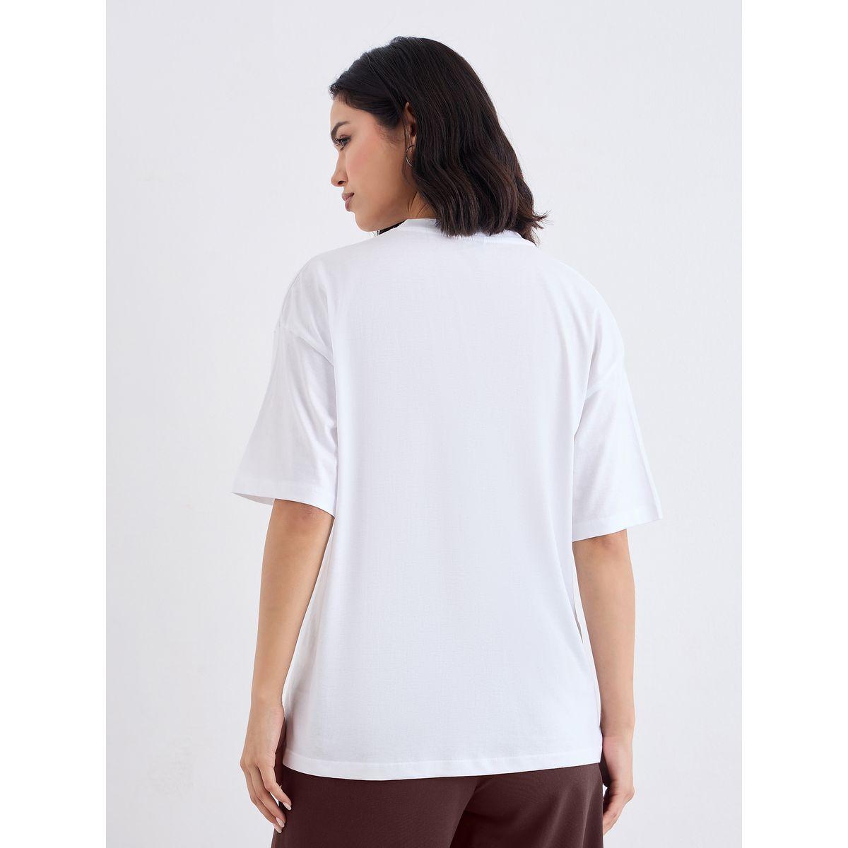 Styli Women White Exaggerated Shoulder Oversized T-Shirt-women-clothing-tshirts-image-4