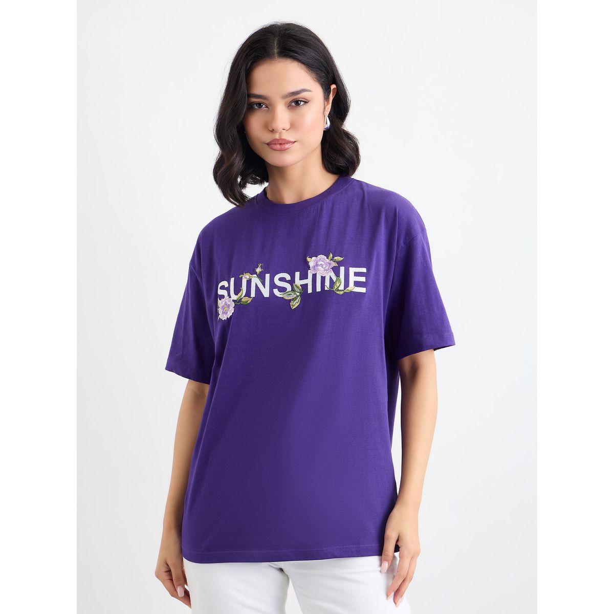 Styli Embroidered Slogan Short Sleeves Oversized T-Shirt-women-clothing-tshirts-image-2