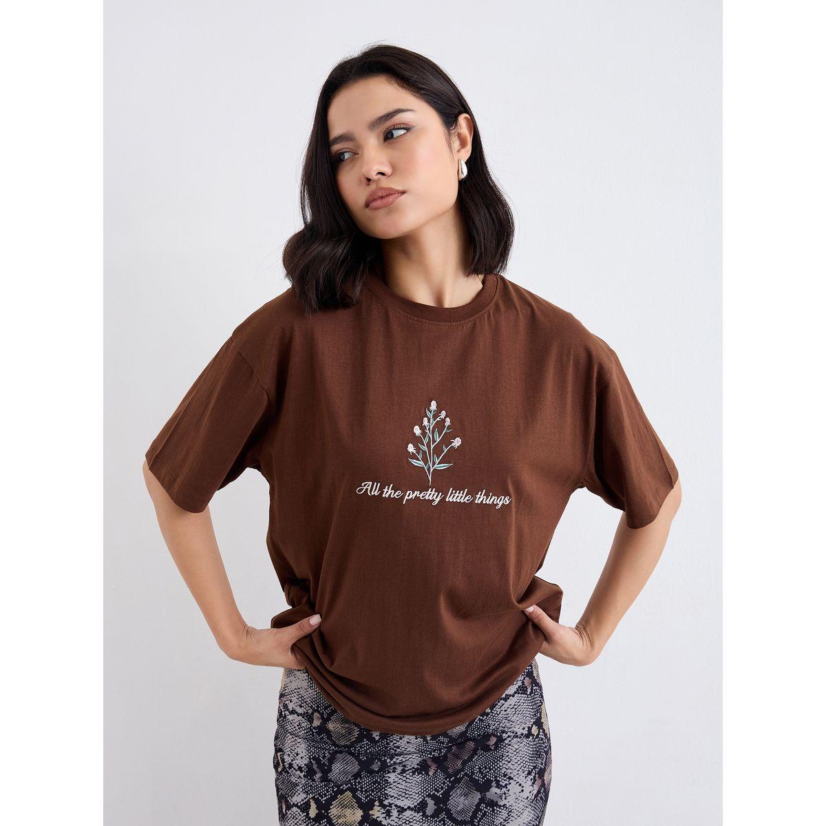 Styli Embroidered Slogan Short Sleeves Oversized T-Shirt-women-clothing-tshirts-image-2