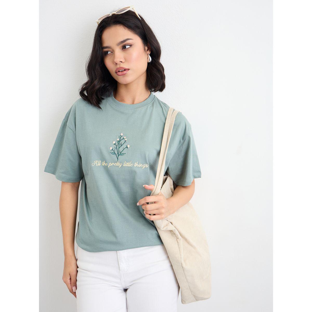 Styli Embroidered Slogan Short Sleeves Oversized T-Shirt-women-clothing-tshirts-image-5