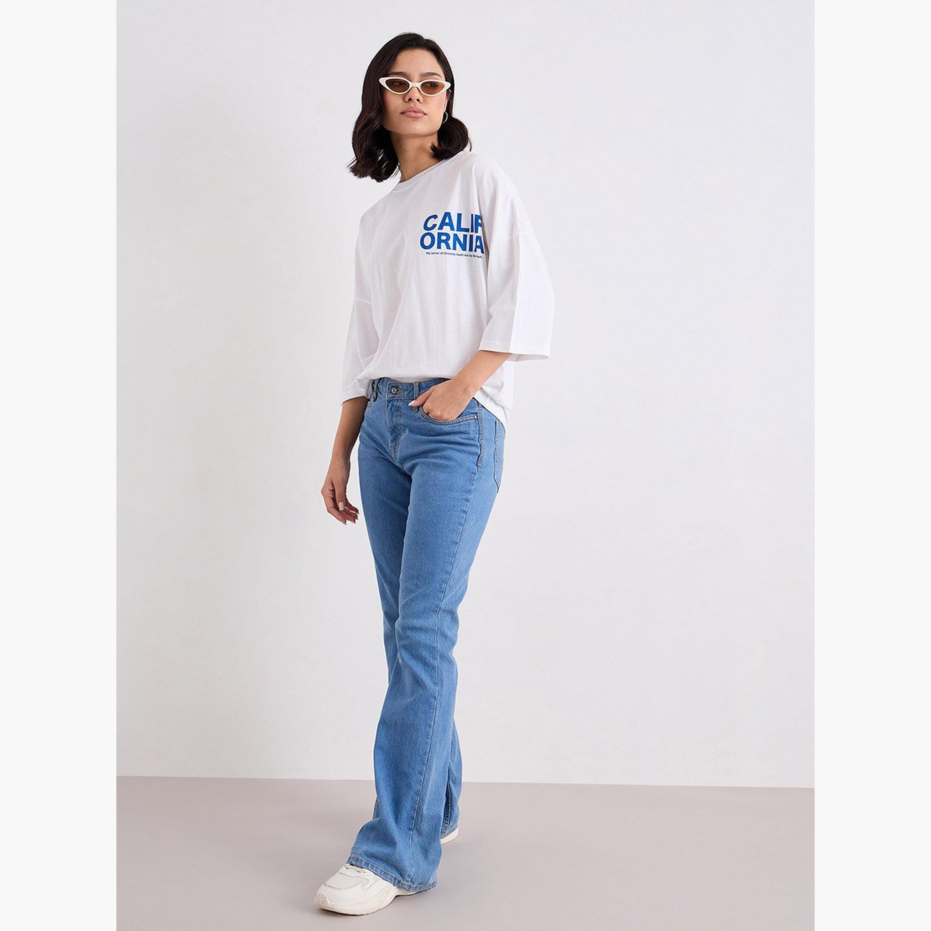 Styli Slogan Print Round Neck Oversized T-Shirt-women-clothing-tshirts-image-2