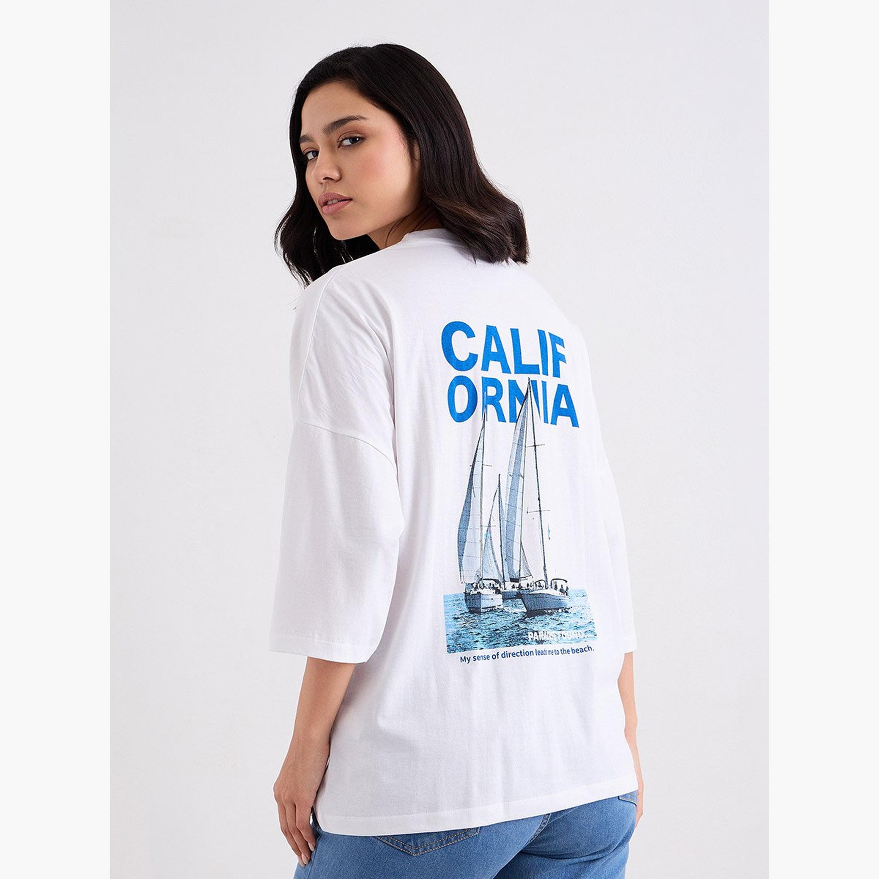 Styli Slogan Print Round Neck Oversized T-Shirt-women-clothing-tshirts-image-4